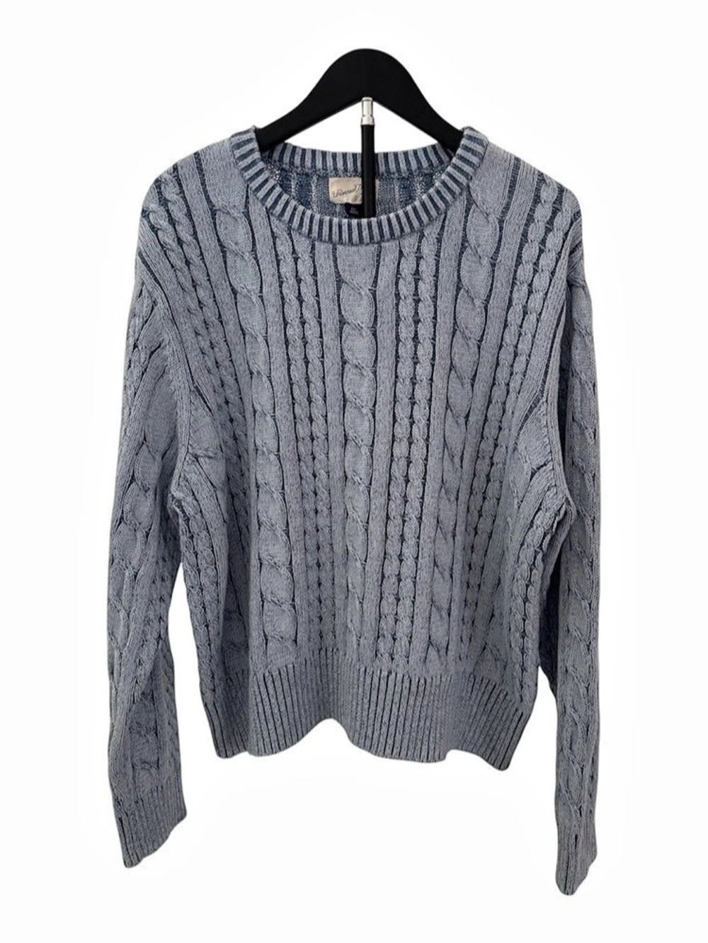 Universal Thread Cozy Cable Crewneck Pullover Sweater Cable Knit Cotton Sweater